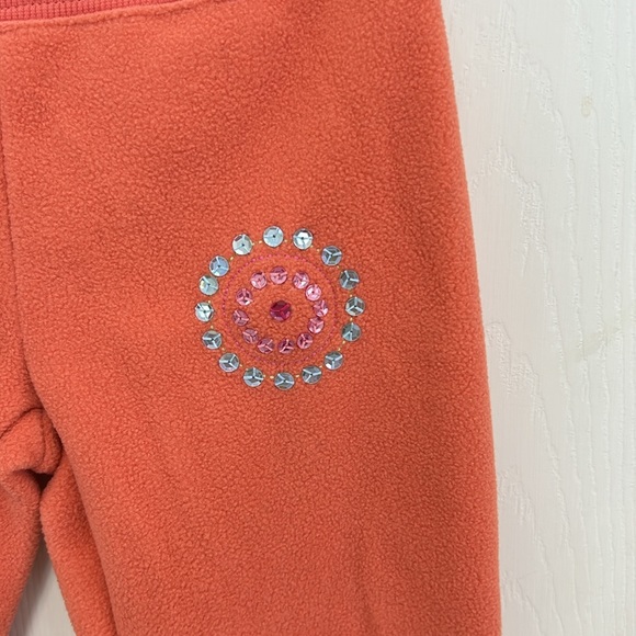 NWT Gymboree Snow Blossom orange sequins circle flower fleece pant size 4 - Picture 3 of 4